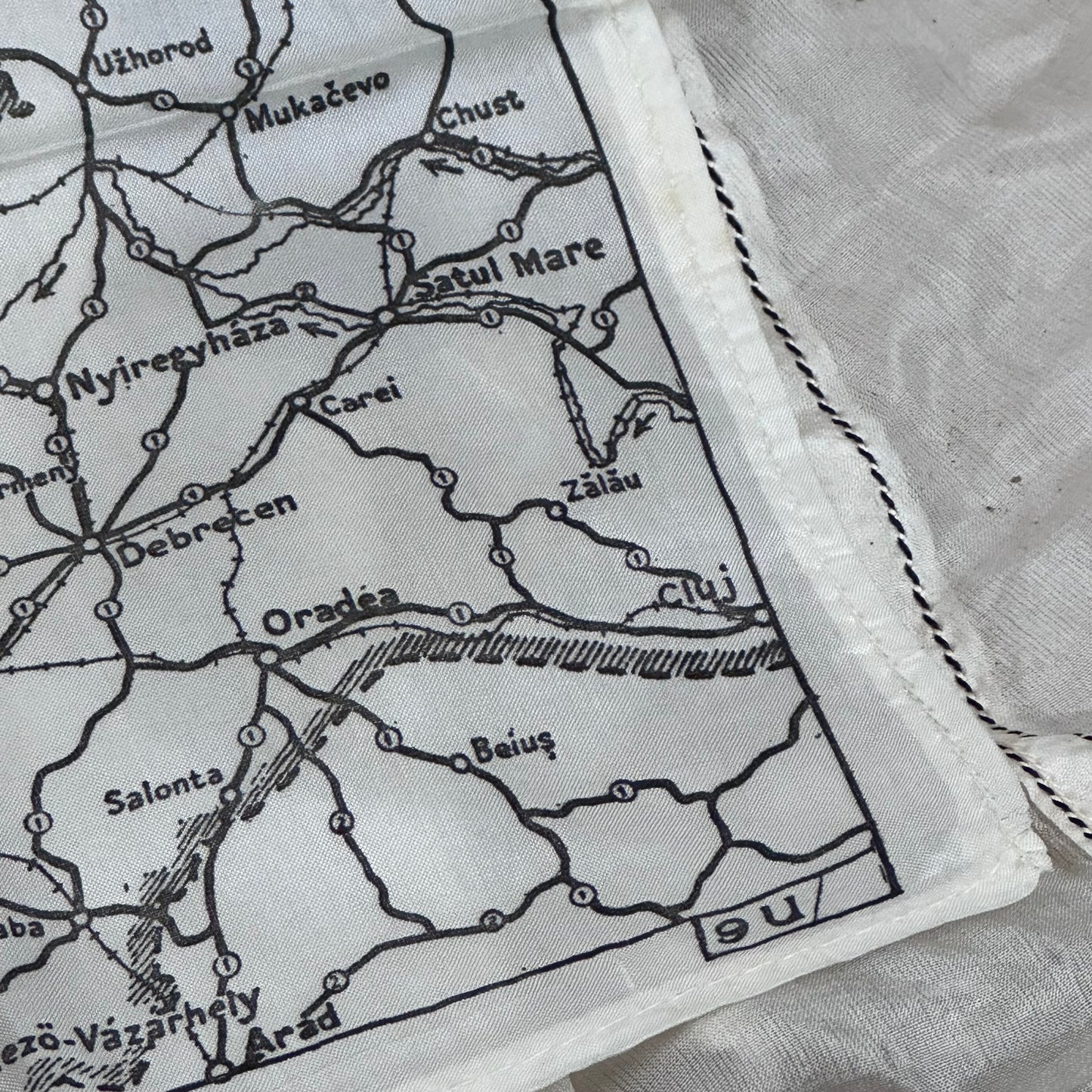 RAF / USAAF Escape & Evasion silk map Early Sheet 9U