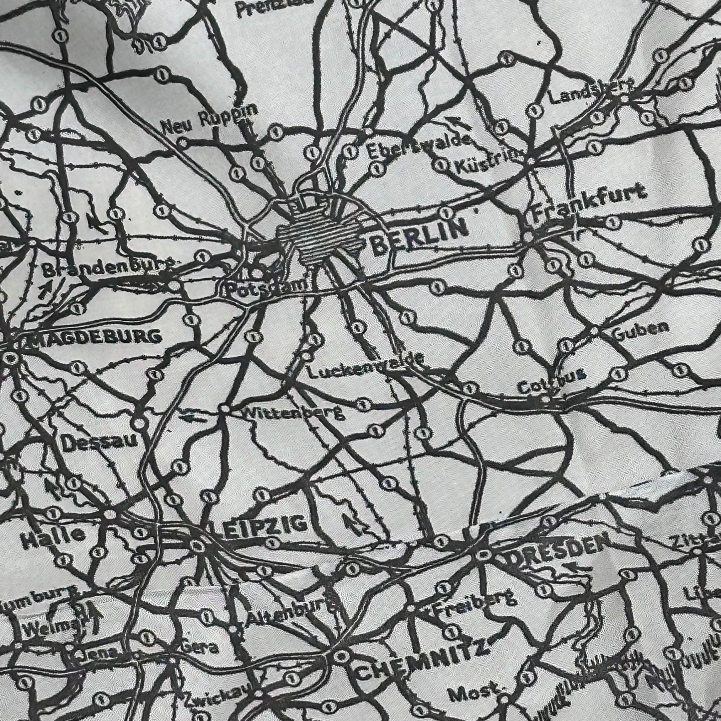 RAF / USAAF Escape & Evasion silk map Early Sheet 9U