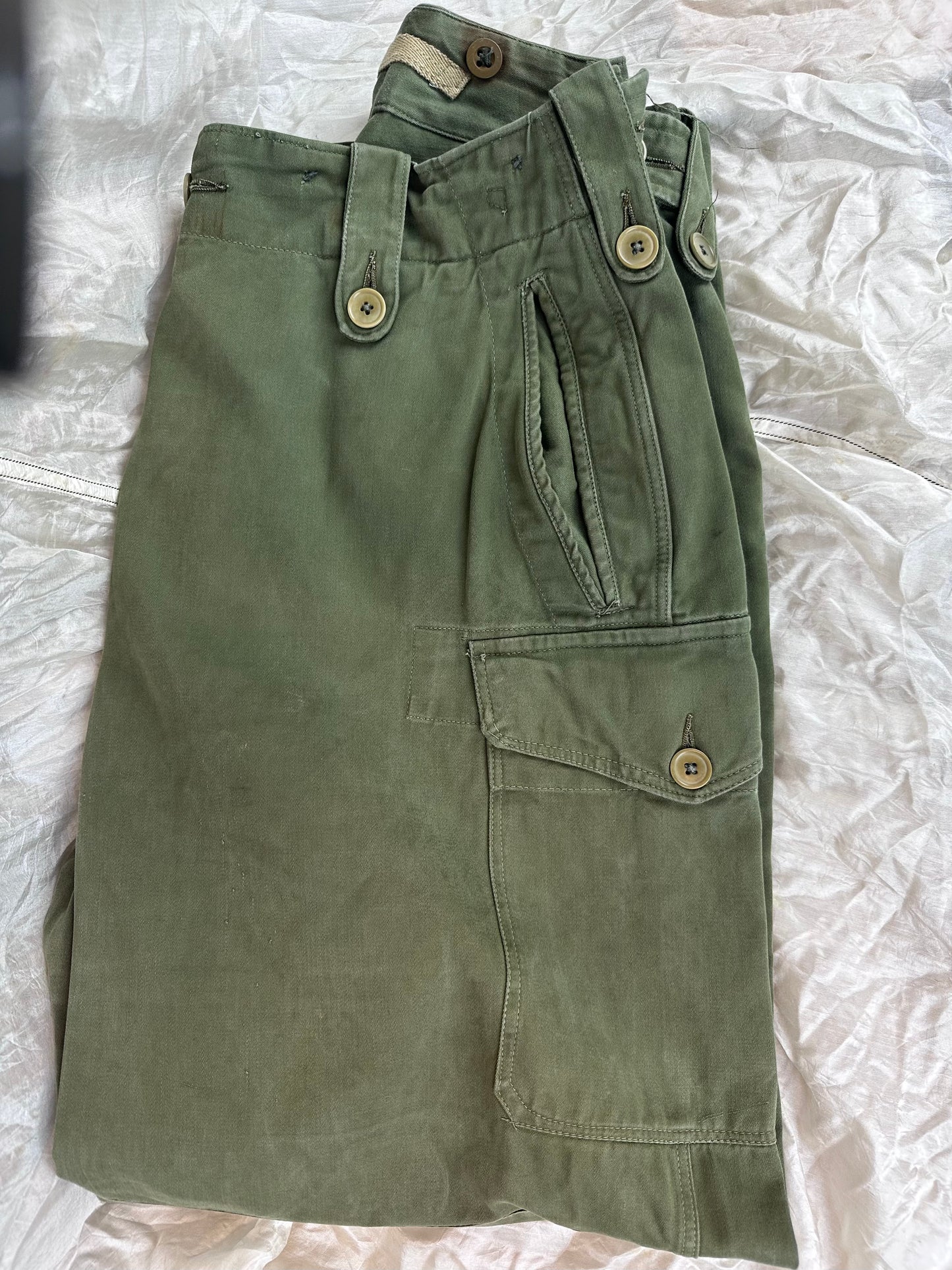 1952 Pattern Satin Trousers Size 8